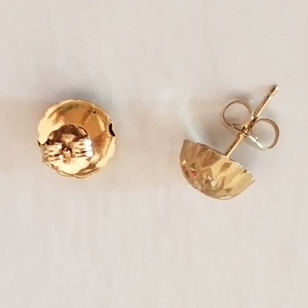 14K Gold Dome Stud Earrings
